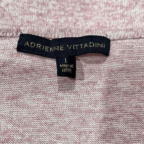 Adrienne Vittadini 3/4 Ruffle Sleeve Hacci Top Rhinestone Buttons Women’s Large - Picture 2 of 6